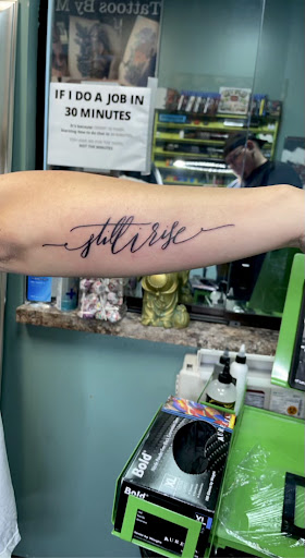 Explore moms name tattoo ideas for men, creative tattoo ideas in Meridian, available at Creative Pain Tattoo Studio