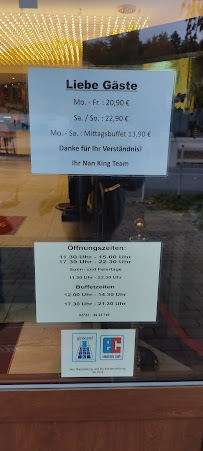 Menu / carte de Nan King à Hilchenbach