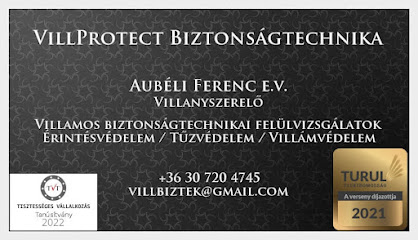 Aubéli Ferenc e.v. Érintésvédelem/Tűzvédelem/Villámvédelem