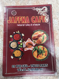 Carte du Jaffna Café à Paris