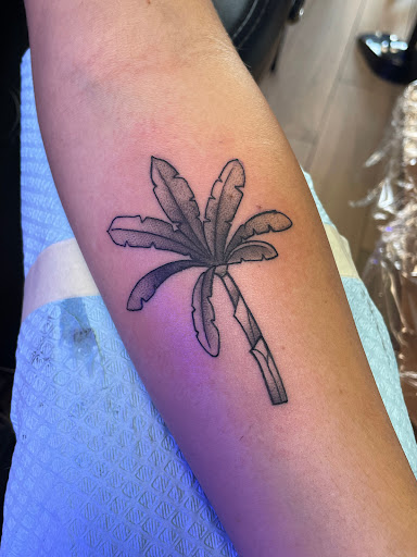 Explore knee ditch tattoo ideas, creative tattoo ideas in Cocoa Beach, available at 13 Waves Tattoo