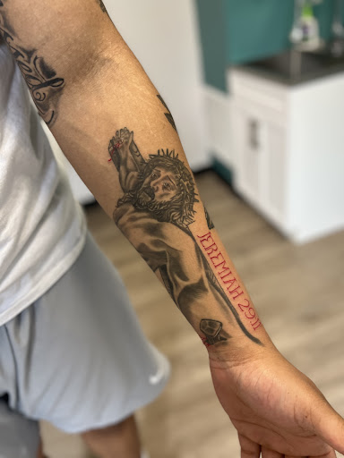 Explore sleeve men tattoo ideas, creative tattoo ideas in Columbus, available at Hidden Path Tattoo