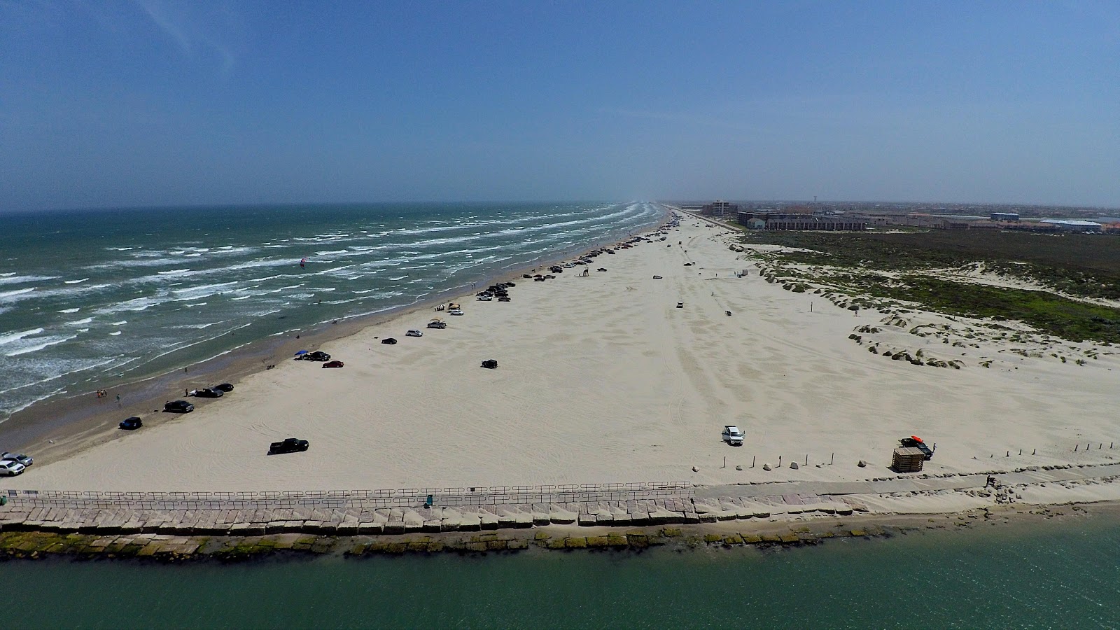 Photo of North Padre beach and the settlement