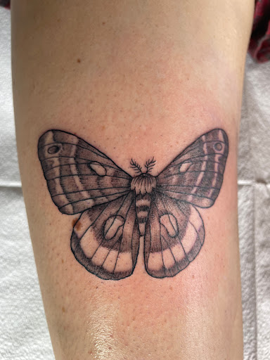 Explore forearm rose tattoo ideas, creative tattoo ideas in Barre, available at HINTERLAND TATTOO