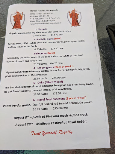 Winery «Royal Rabbit Vineyards», reviews and photos, 1090 Jordan Sawmill Rd, Parkton, MD 21120, USA