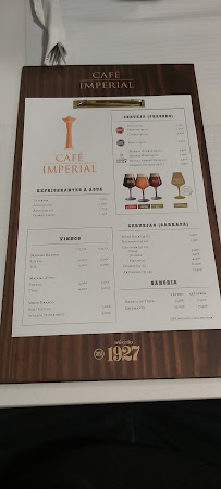 Restaurant Café Imperial à Braga (le menu)