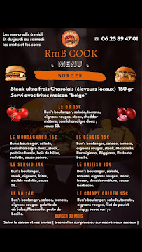 Menu du RmB Cook à Aubière