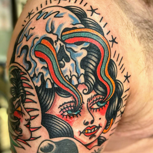Explore lion forearm tattoo ideas, creative tattoo ideas in Springfield, available at Good Heart Tattoos