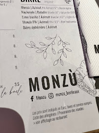 Monzù Grands Hommes à Bordeaux menu