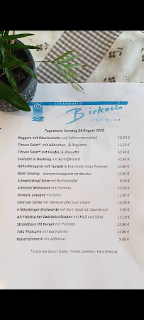 Menu / carte de Rothsee Strandhaus Birkach - Roth à Roth