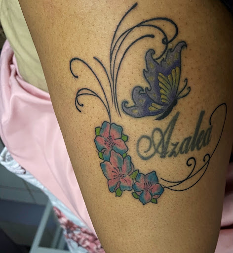 Explore calf sleeve tattoo ideas, creative tattoo ideas in Fort Lauderdale, available at True Love Tattoo of Fort Lauderdale on 17th Street