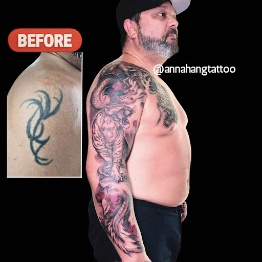 Explore july birth flower tattoo ideas, creative tattoo ideas in Garden Grove, available at Anna Hang Tattoo