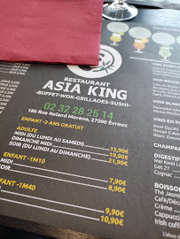 Asia King à Évreux menu