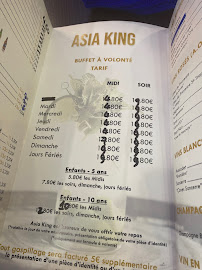 Asia King à Bois-Colombes menu