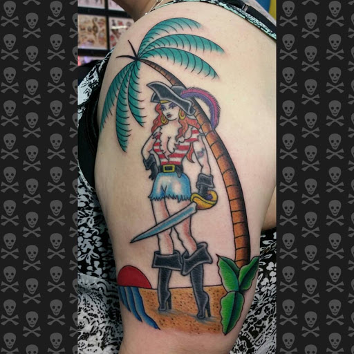 Explore sunflower shoulder tattoo ideas, creative tattoo ideas in Miami, available at Tattoos by Lou Miami - Kendall