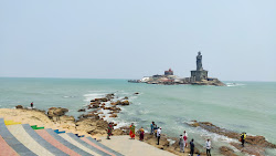 Foto von Kanniyakumari Sunrise Beach mit eine gerade küstenlinie