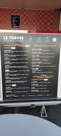 Restaurant de hamburgers Le Toboss Burger à Balma (la carte)