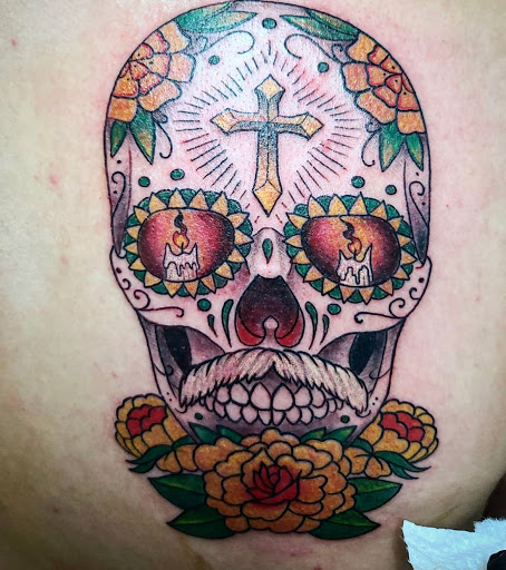 Explore mens inner bicep tattoo ideas, creative tattoo ideas in Kenosha, available at Kenosha Tattoo Company