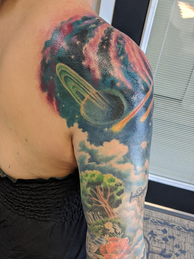 Explore half of sleeve tattoo ideas, creative tattoo ideas in Las Cruces, available at Camino Tattoo Studio & Art Gallery