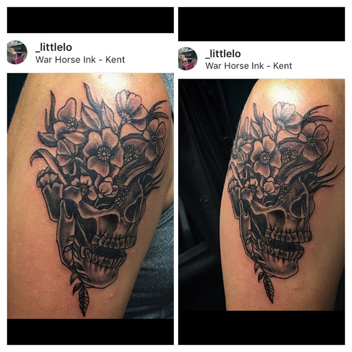 Explore cover up tattoo ideas on hip, creative tattoo ideas in Kent, available at War Horse Ink