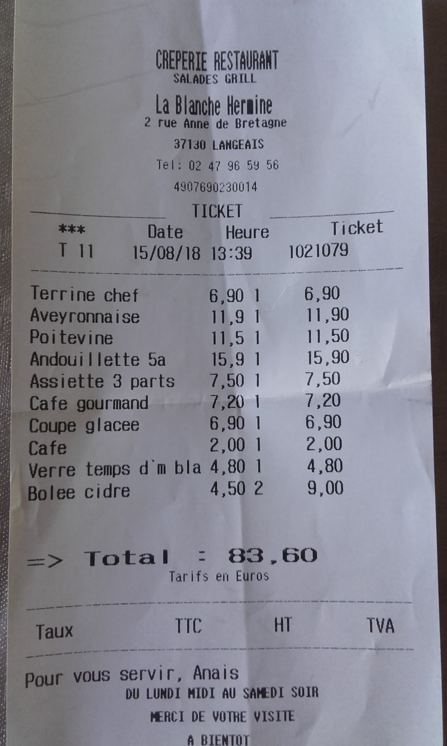 Photo n° 1 de l'avis de geraldine.o fait le 16/08/2018 à 08:31