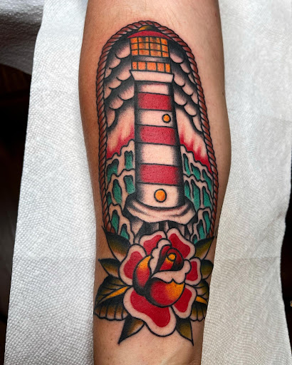 Explore ghostbusters tattoo ideas, creative tattoo ideas in Johnson City, available at Gold Cross Tattoo Co.