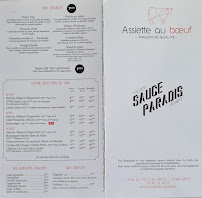 Menu / carte de L'Assiette au Bœuf à Metz