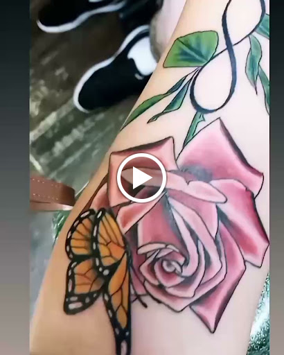 Explore arch angel tattoo ideas, creative tattoo ideas in Orange, available at Leftys Tattoo