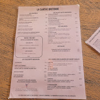 Crêperie La Cantine Bretonne à Paris (le menu)