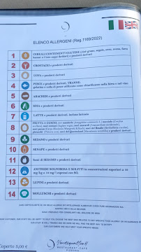 Menu du Ventiquattro.4 à Marinella