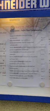 Menu / carte de Zur Kleinen Remise à Berlin