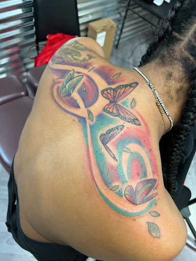 Explore train tattoo ideas, creative tattoo ideas in Detroit, available at Motown Tattoo Company