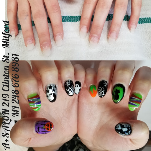 Nail Salon «A+Salon, Nails, Hair & Aesthetics», reviews and photos, 219 Clinton St, Milford, MI 48381, USA