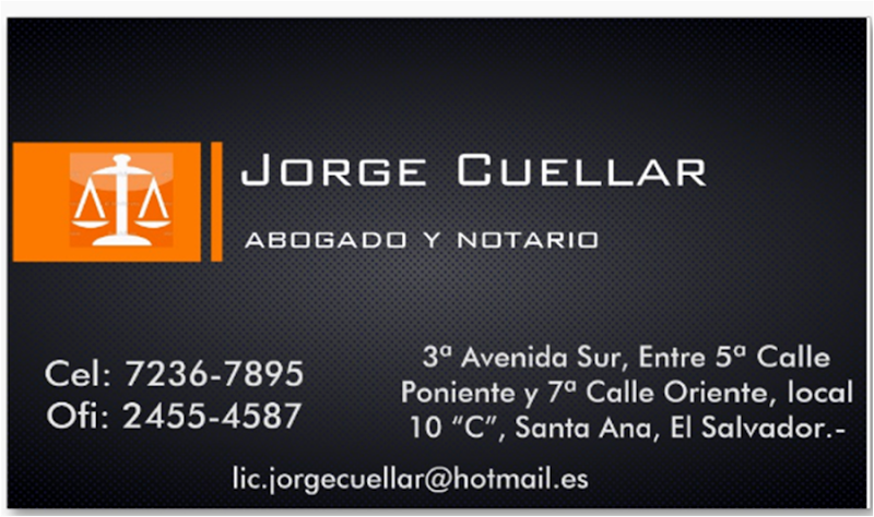 Jorge Cuellar Abogado y Notario en El Salvador