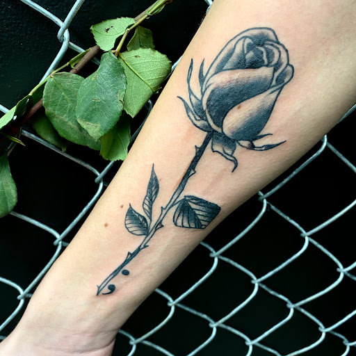 Explore black and grey realism tattoo ideas, creative tattoo ideas in Buffalo, available at True Gloom Tattoo Studio
