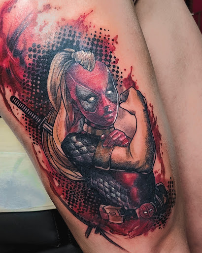 Explore tattoo ideas womens thigh, creative tattoo ideas in Oakland, available at Amy Zager at Skyline Tattoo Studio