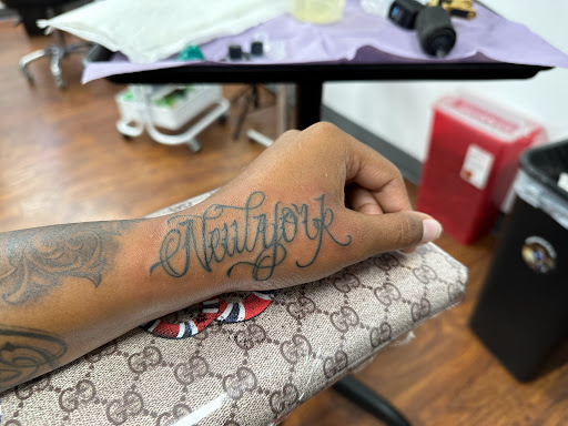 Explore marine corps sleeve tattoo ideas, creative tattoo ideas in Newburgh, available at Shades Deep NY