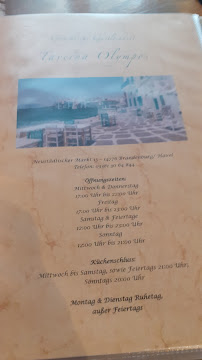 Restaurant grec Taverna Olympos à Brandenburg (le menu)