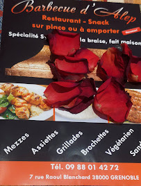 Restaurant syrien Barbecue D'ALEP à Grenoble - menu / carte