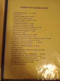 Menu du Giglio Rosso REstaurant à Florence