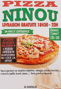 Menu du Pizza Ninou à Le Castellet