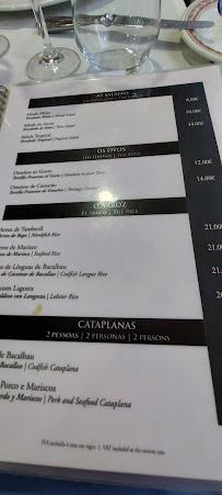 Restaurant A Chaminé à Altura (le menu)