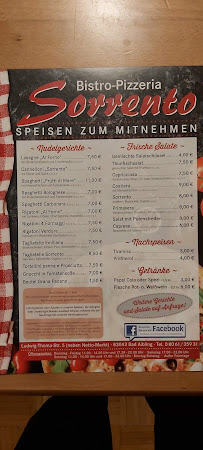 Pizzeria Sorrento à Bad Aibling menu