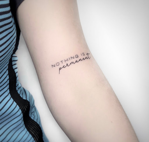 Explore script tattoo ideas, creative tattoo ideas in Delray Beach, available at Imaginarium ink