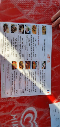 Menu / carte de Thaï food - Restaurant Thaïlandais - Kinkaao à Saint-Hilaire-de-Riez