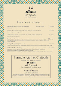 Menu / carte de Aïoli et Clafoutis à Saint-Rémy-de-Provence