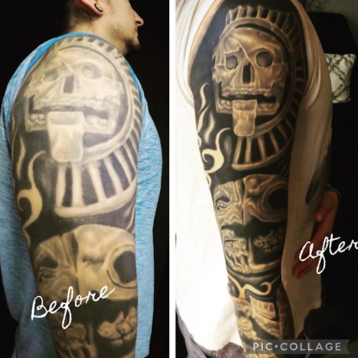 Explore tattoo name placement ideas, creative tattoo ideas in New York, available at Redink Tattoo Studio