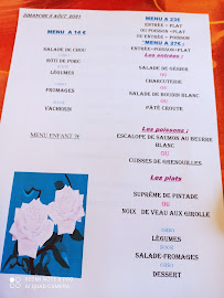 Menu du Relais de L'Impériale à Lorlanges