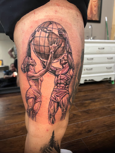 Explore tattoo ideas half sleeve men, creative tattoo ideas in Roanoke, available at Saint Cecilias Art Studio