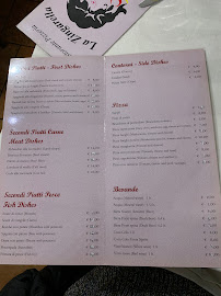 Menu du La Zingarella à Rome